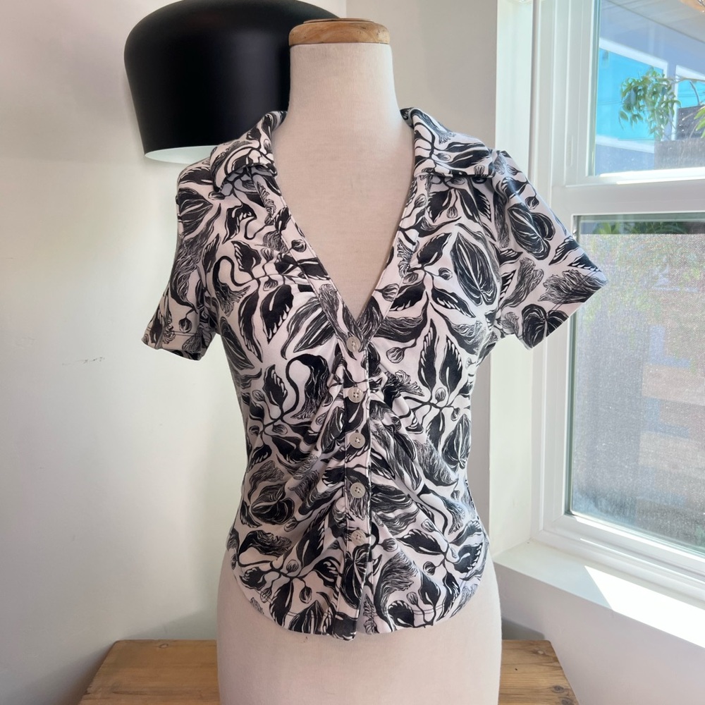 Yukiko Noritake x Maeve Anthropologie Short sleeve blouse